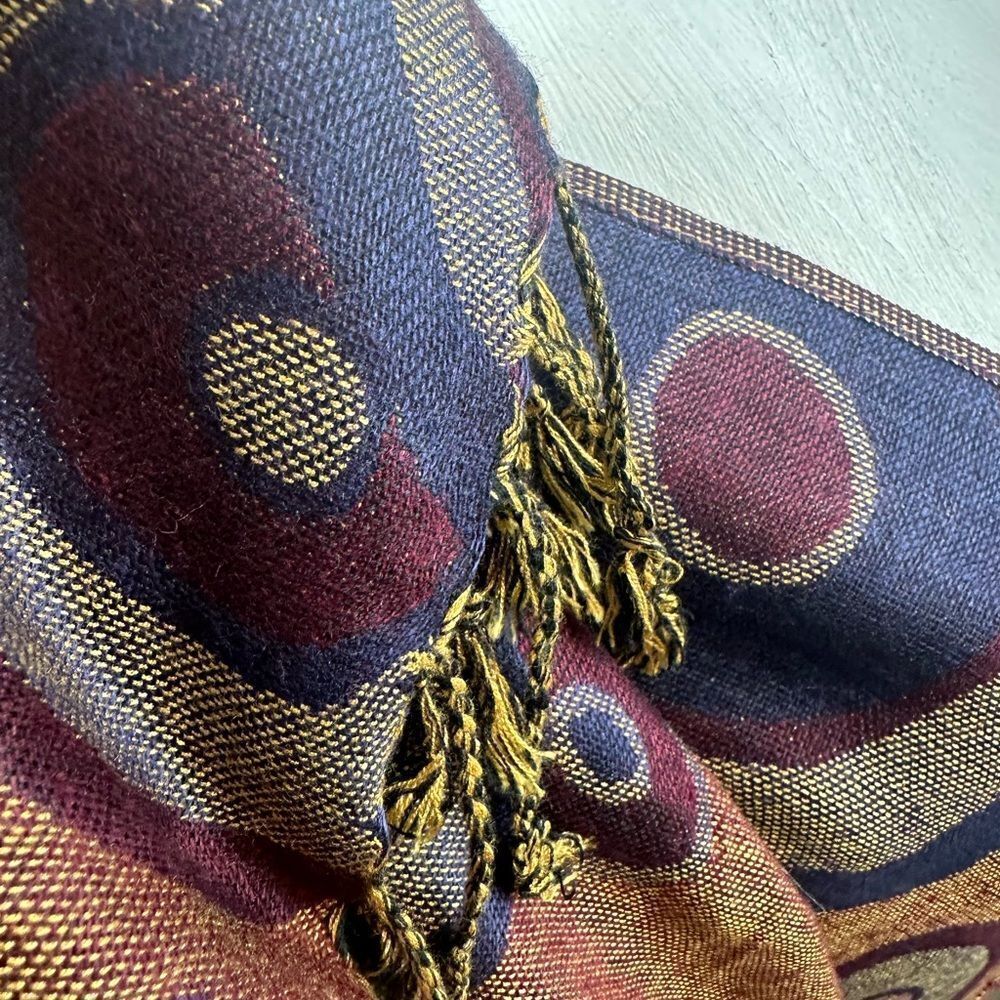 Pashmina Circle Print Silk Blend Wrap Scarf - image 6